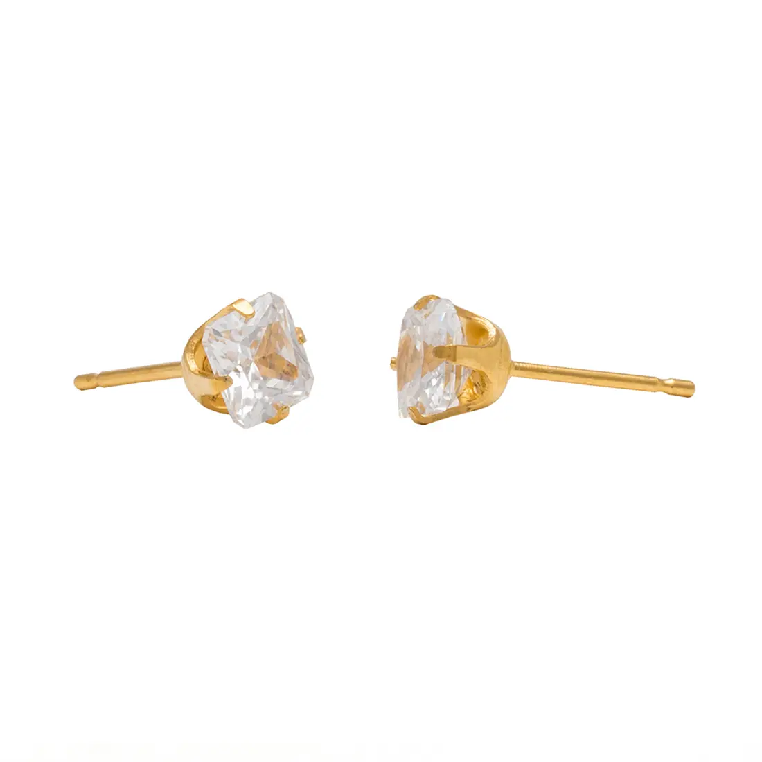 Studex Gold Plated Tif 5*5 Mm C/z Princess Cut- Earrings For Sensitive Ears - view 4