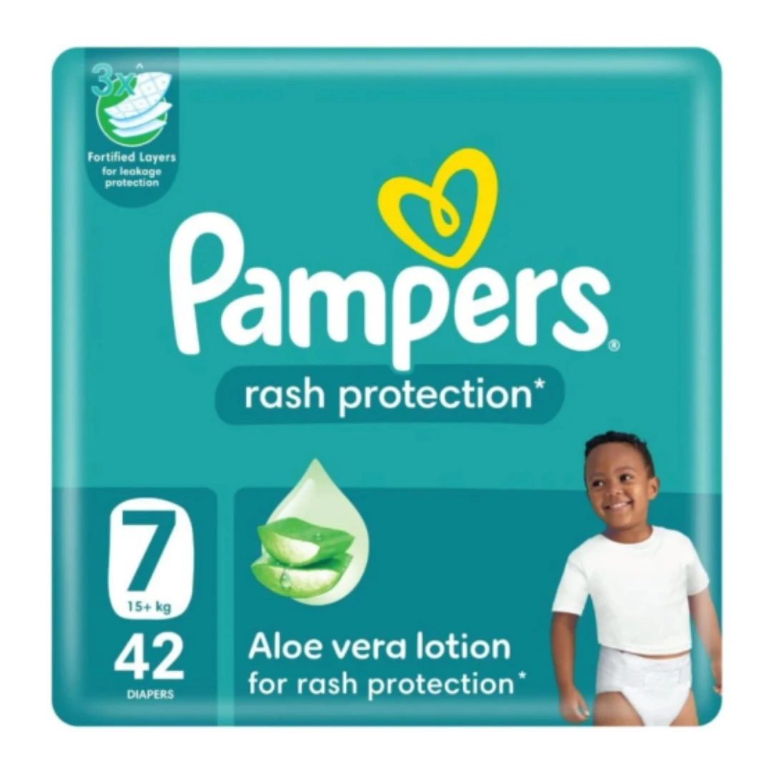 Pampers Rash Protection With Aloe Vera Lotion S7 ML 42 Diapers