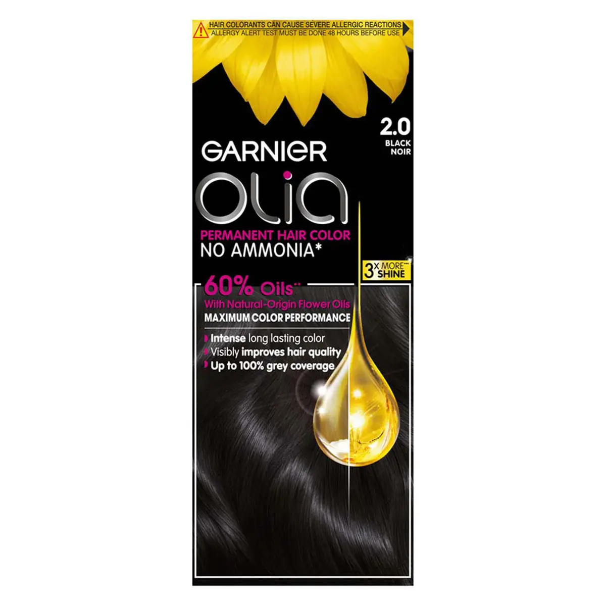 Garnier Olia Ammonia Free Permanent Hair Coloration at Home with Natural Origin Flower Oils 2.0 Black - view 1