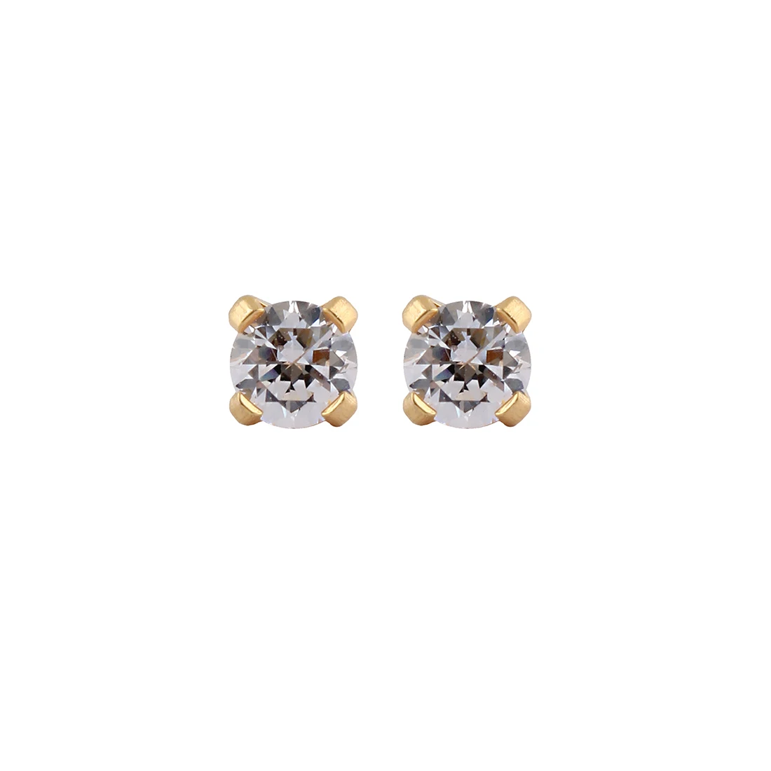 Studex Gold Plated Tiffany 3mm Cz Tt- Earrings For Sensitive Ears