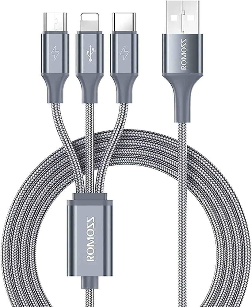 Romoss 3 In 1  Charging Cable USB to Type C Micro USB Lightning