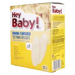 Hey Baby Banana Teething Biscuits 12 Pack
