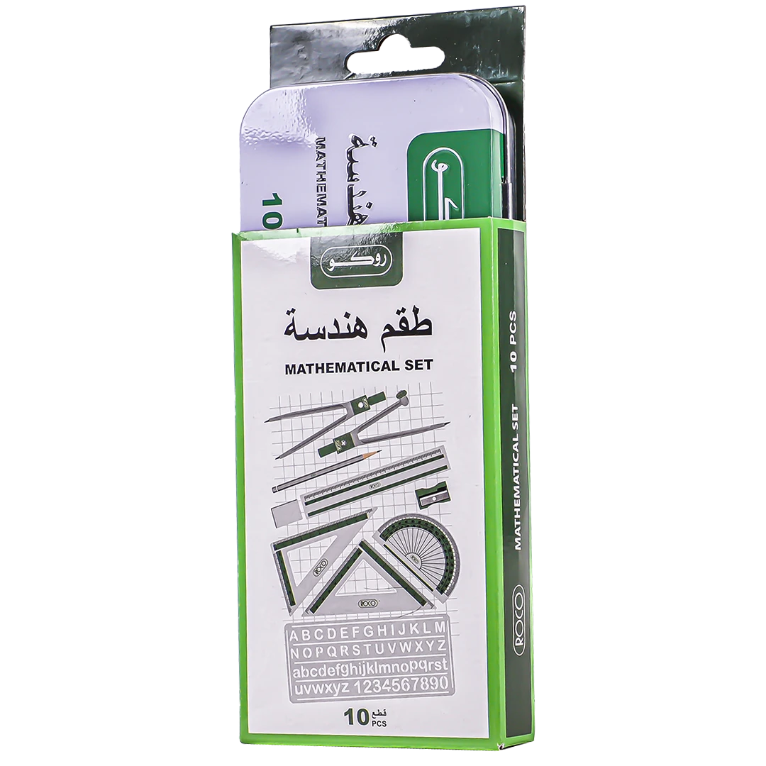 Roco Geometry Set Acrylic/Tin Container 10 Parts