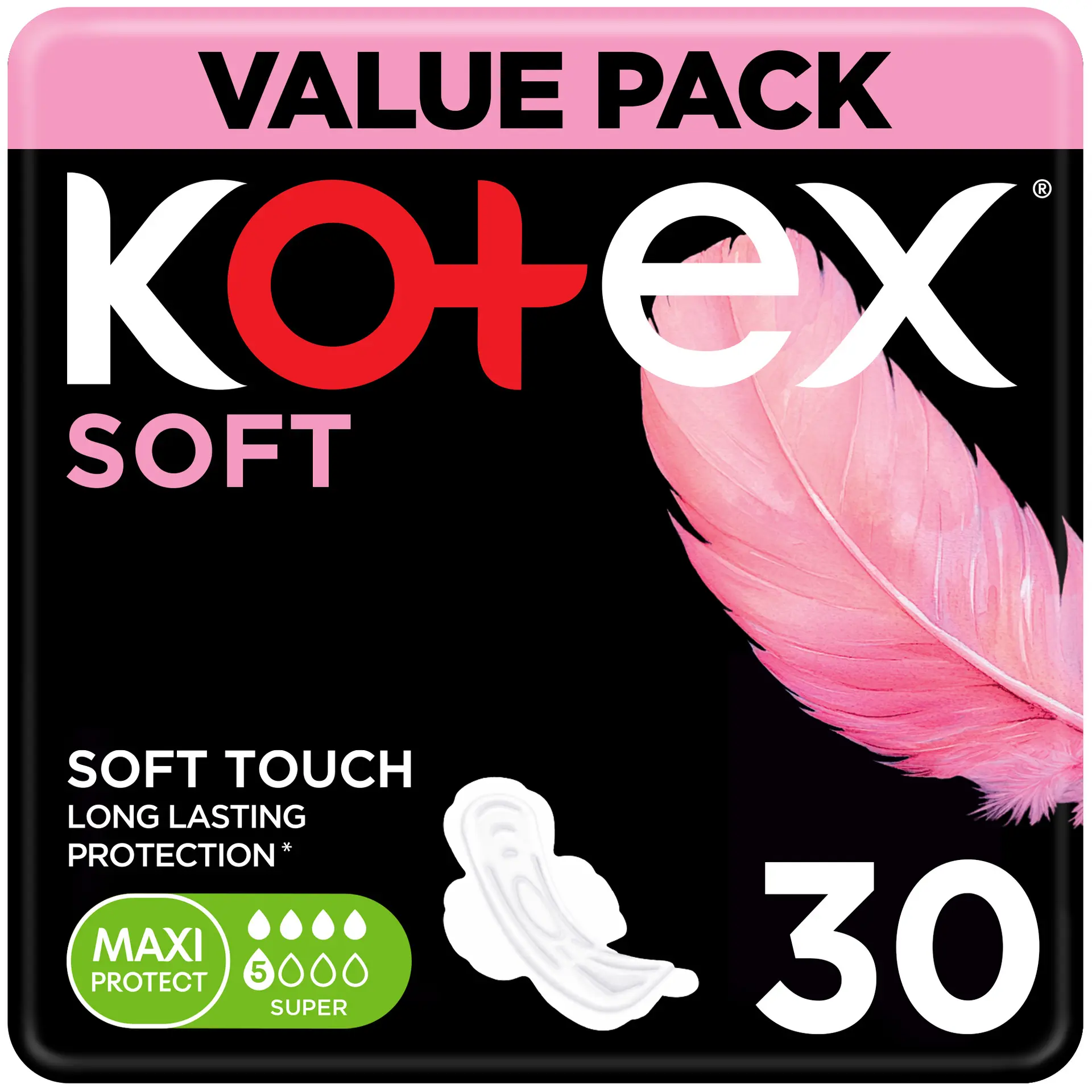 Kotex Soft Maxi Sanitary Pad With Wings Super 30 Pads - view 1