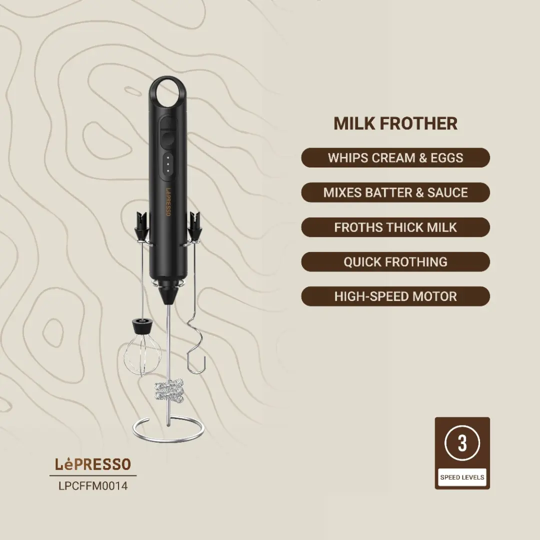 LePresso Forthmate Milk Frother With Interchangeable Whisks - view 4