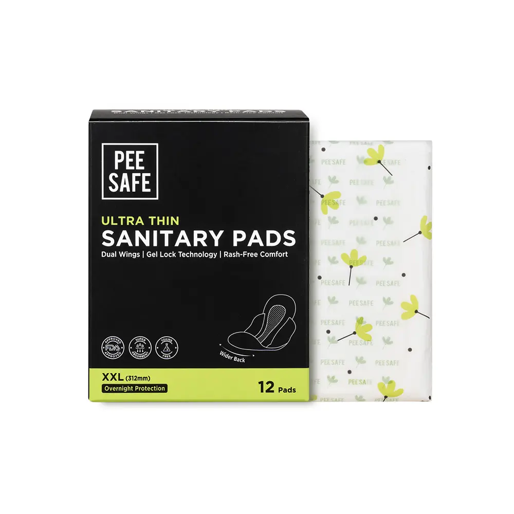 PeeSafe Ultra Thin Sanitary Pads with Wings Overnight Protection Extra Long Size XXL 12 Pads - view 6