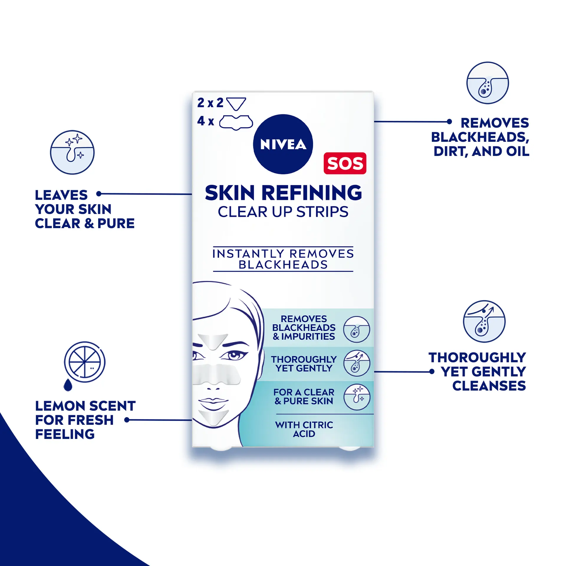 Nivea Refining Clear Up Strips For All Skin Types 4 Pcs  - view 4