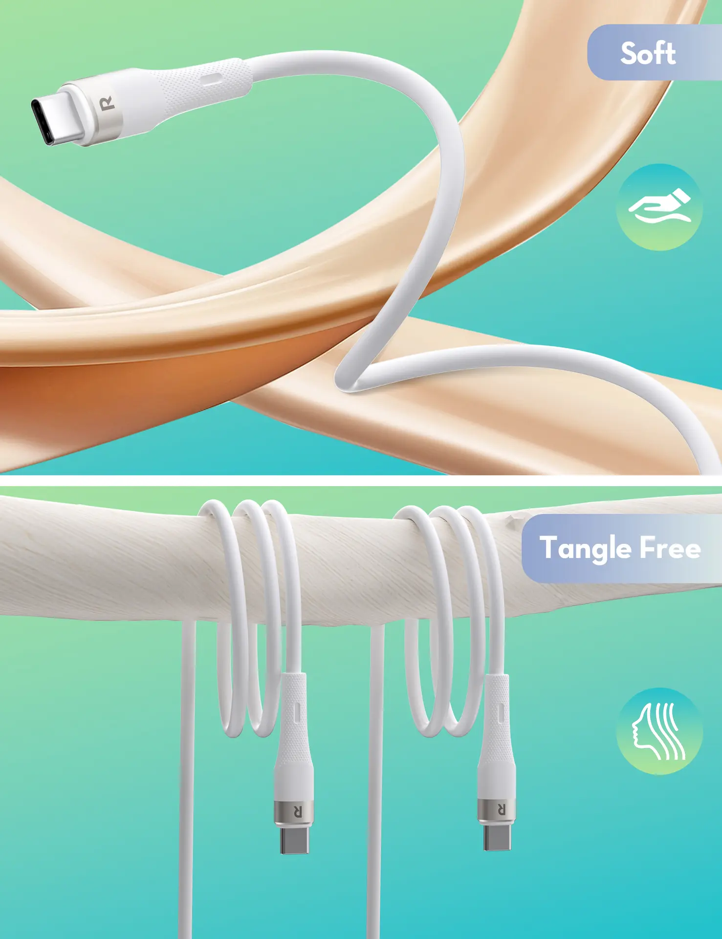 Ravpower Cable Type-C To Type-C  60W   1.2M White - view 9