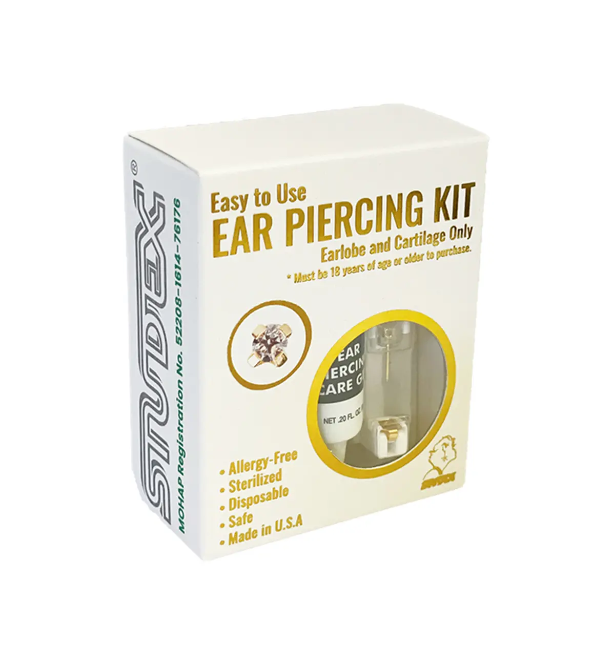 Studex 4mm Cz Tiffany Gold Plated- Ear Piercing Kit - view 4