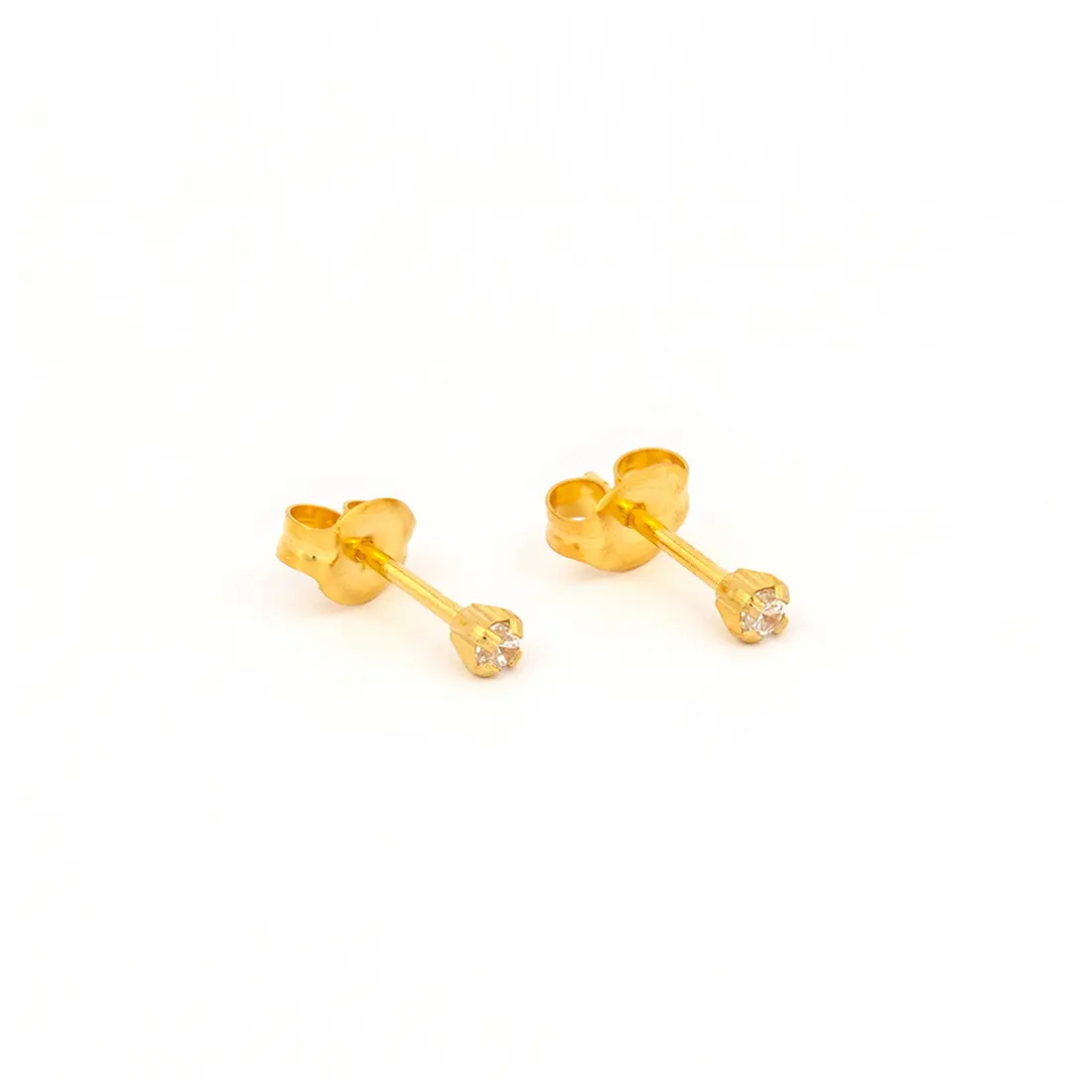 Studex Gold Plated Tiffany 2mm Cz- Earrings For Sensitive Ears - view 2
