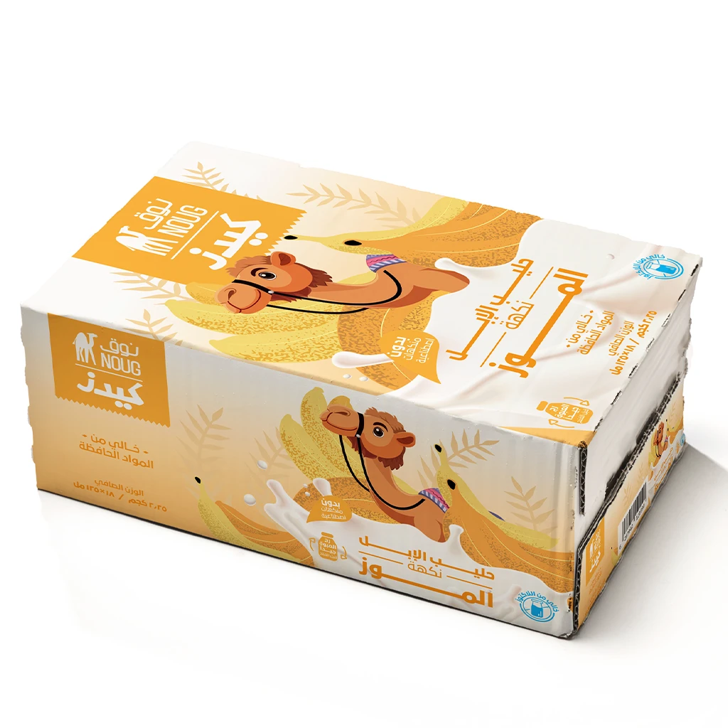 Noug  Long Life Banana Camel Milk 18 pcs 125 ml