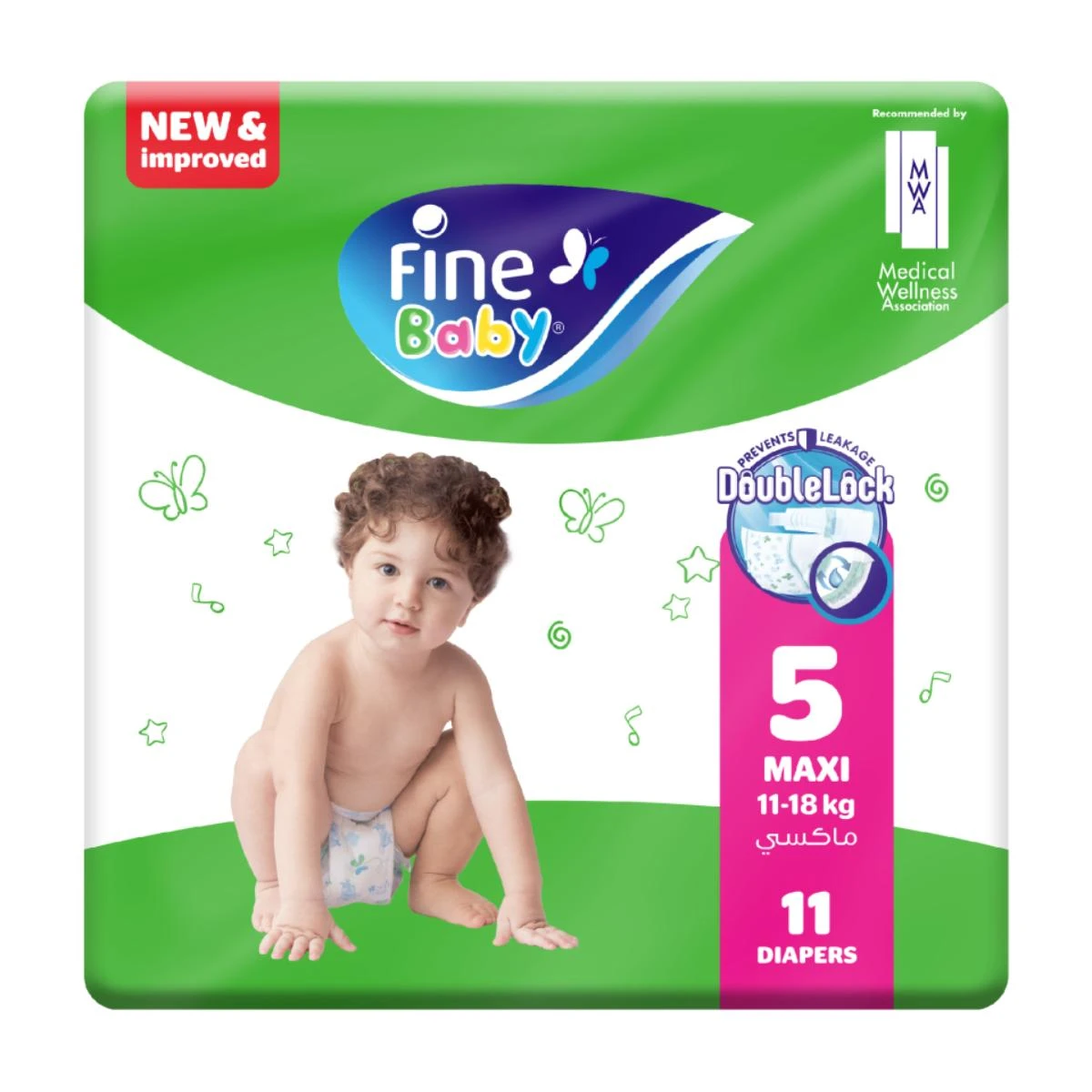 Fine Baby Size 5 Maxi 11–18kg 11 Diapers