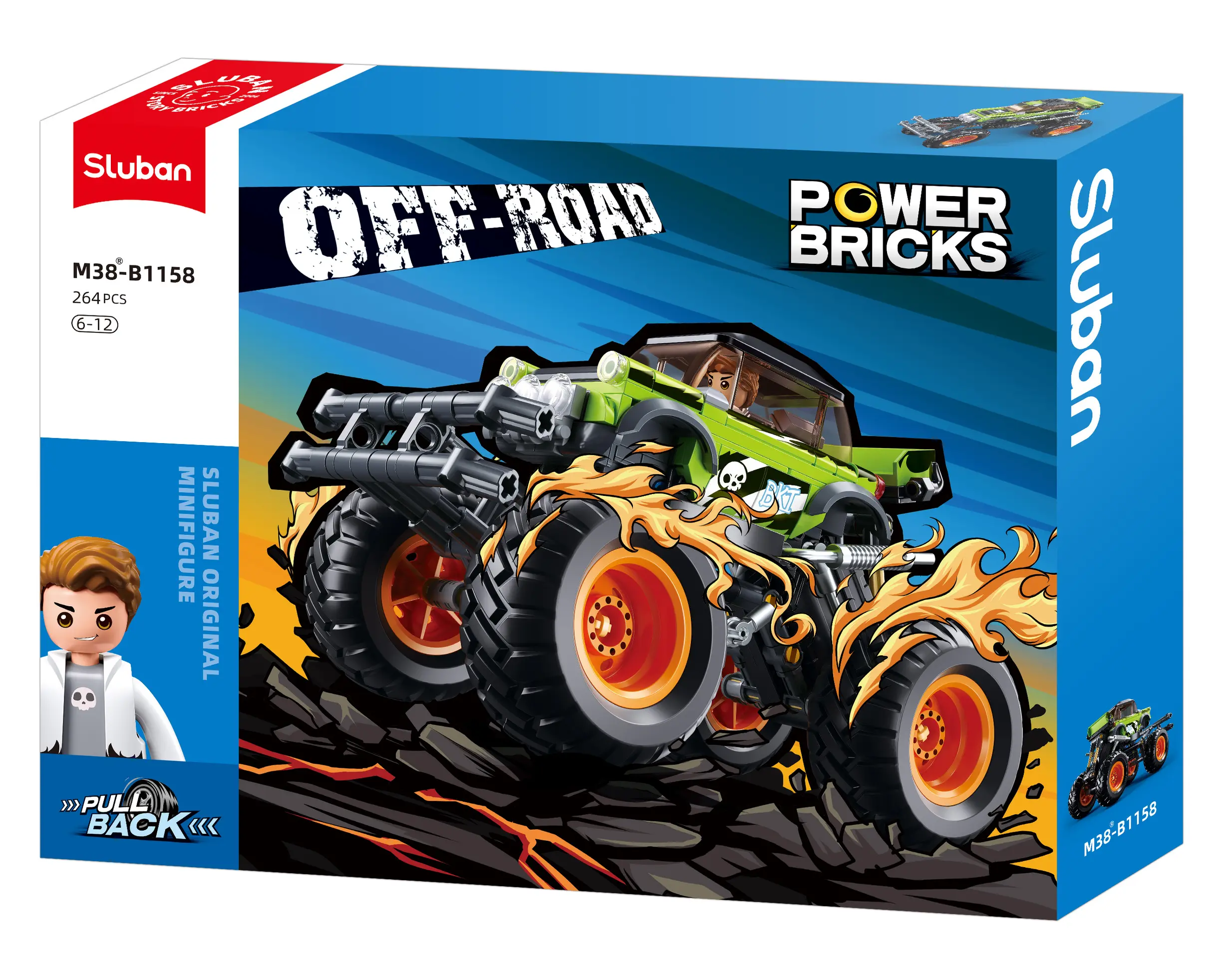 Sluban Green Off-Road Pulling Car 264 pcs - view 1