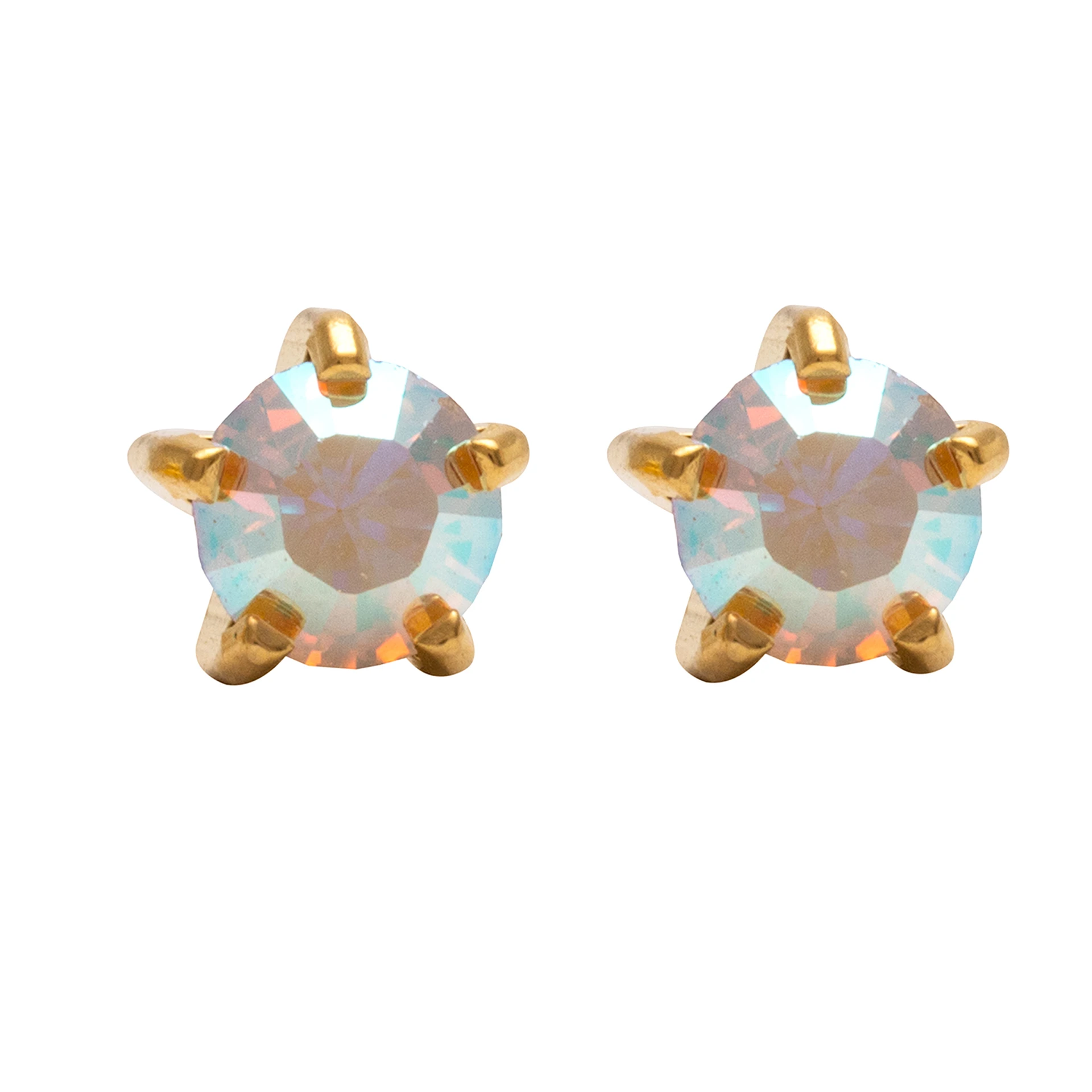Studex Gold Plated Regular Riffany Abcrystal Card- Earrings For Sensitive Ears