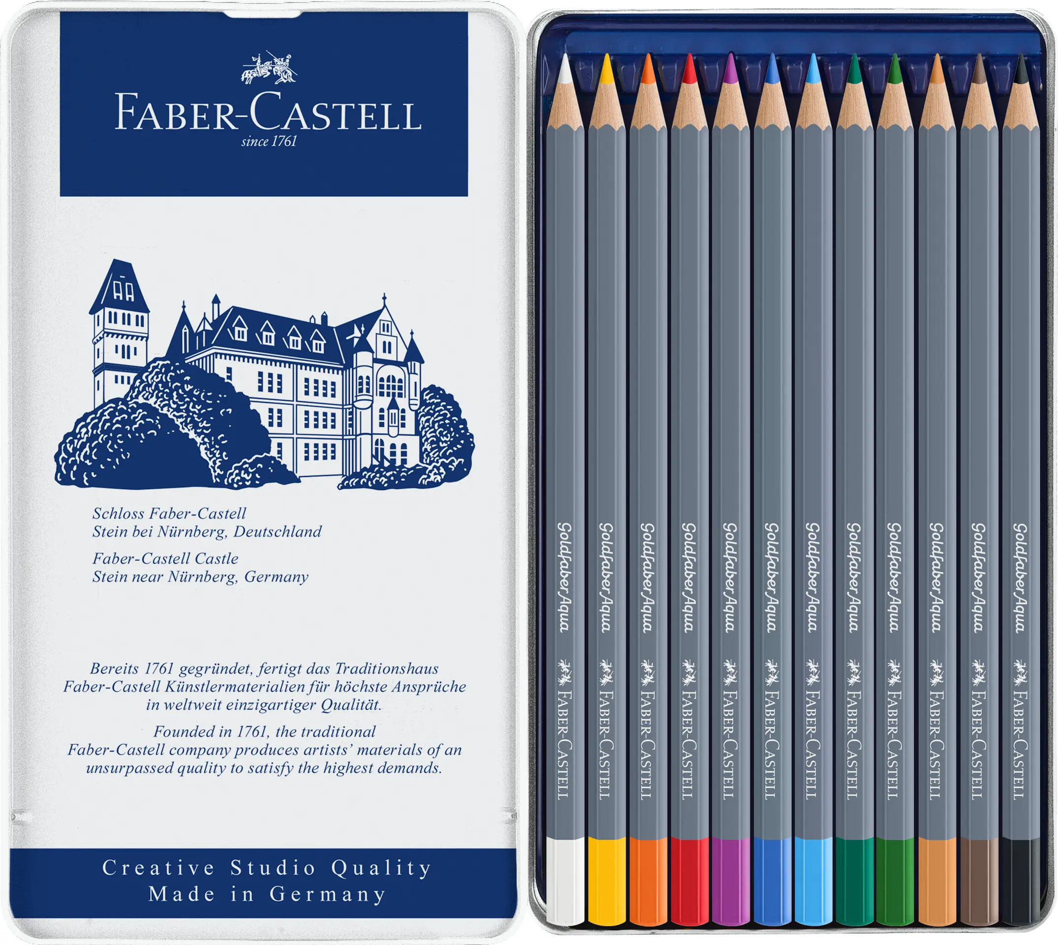 Faber Castell Watercolor Goldfaber Aqua tin of 12 Color - view 1