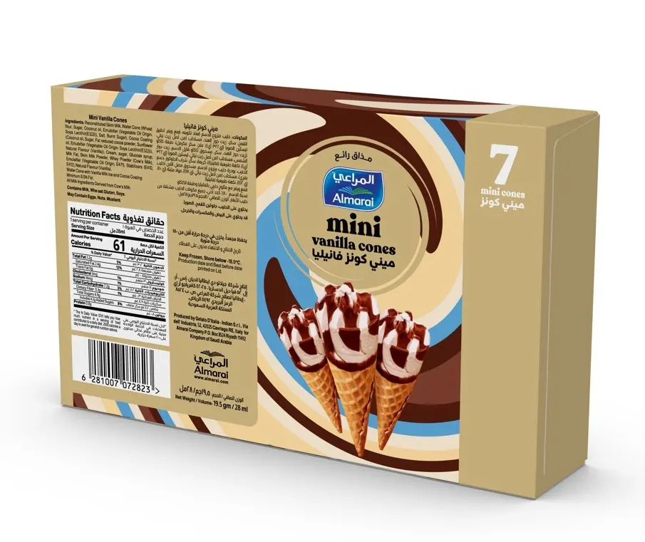 Almarai Ice Cream Mini Vanilla Cones 7 pcs 196 ml  - view 5