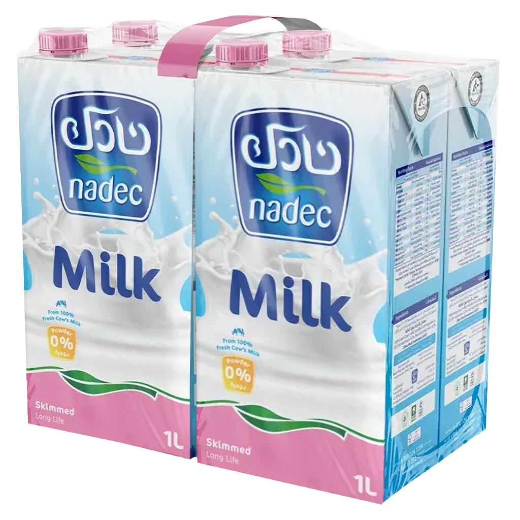 Nadec Skimmed Milk Long Life 4 pcs 1 L