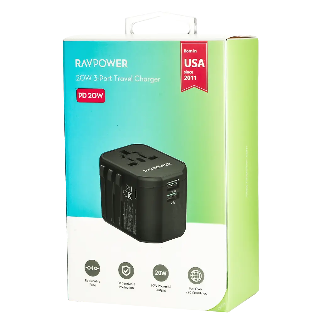 Ravpower Rp-Pc1033 Pd Pioneer 20W 3-Port Travel Charger Black Global Version - view 2