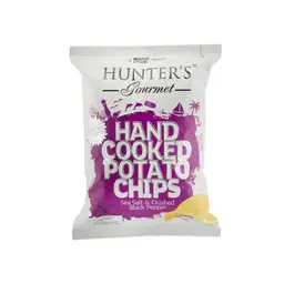 Hunter'S Gourmet Hand Cooked Potato Chips Sea Salt & Crushed Black Pepper 125Gm