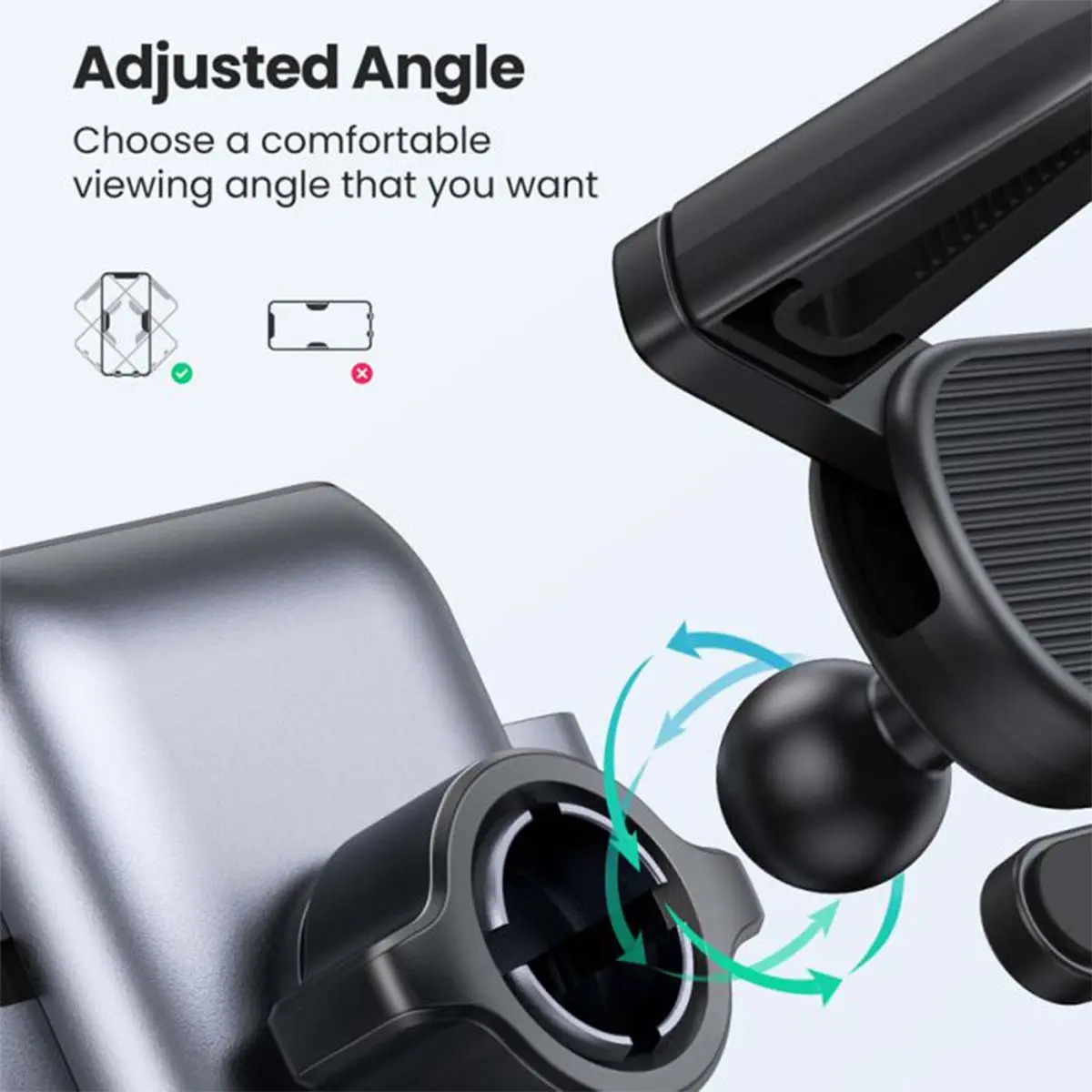 Ugreen Phone Holder Gravity For Round Air Vent Black - view 6