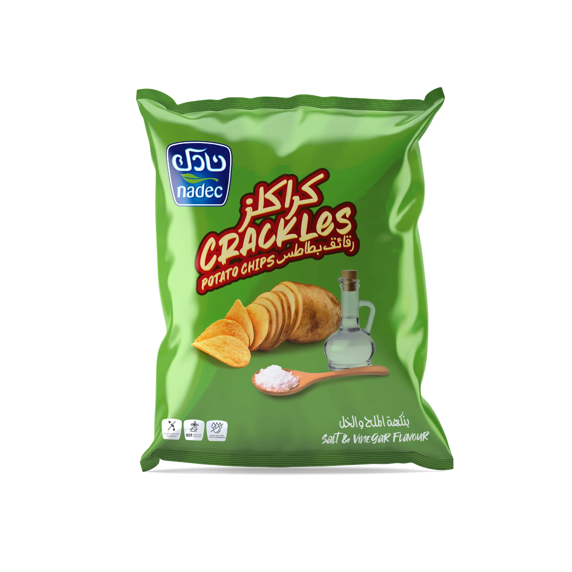 Nadec Crackles Potato Chips Salt & Vinegar Flavour 21 Gm