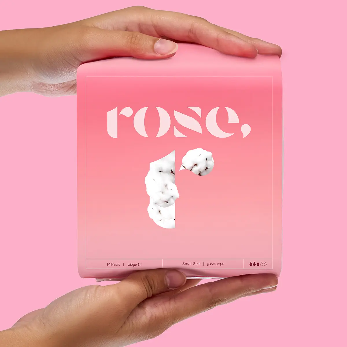 Rose Organic Small Sanitary Pads Natural Cotton Suitable Protection for Moderate Flow 14 Pads  - view 6
