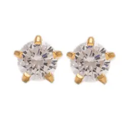 Studex Regular Cubic Zirconia Gold Plated- Earrings For Sensitive Ears
