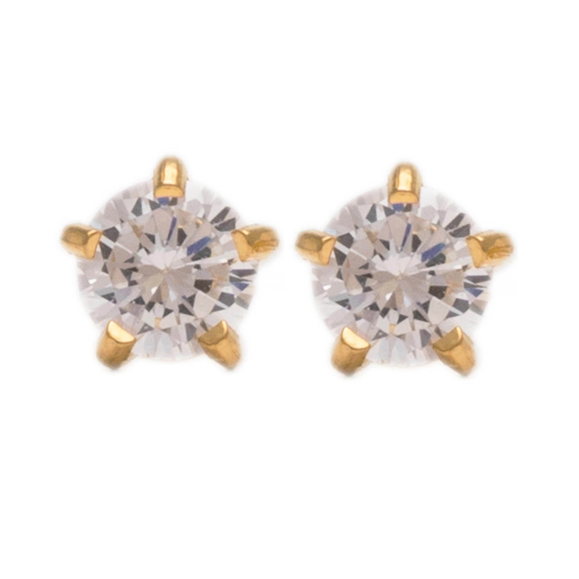 Studex Regular Cubic Zirconia Gold Plated- Earrings For Sensitive Ears