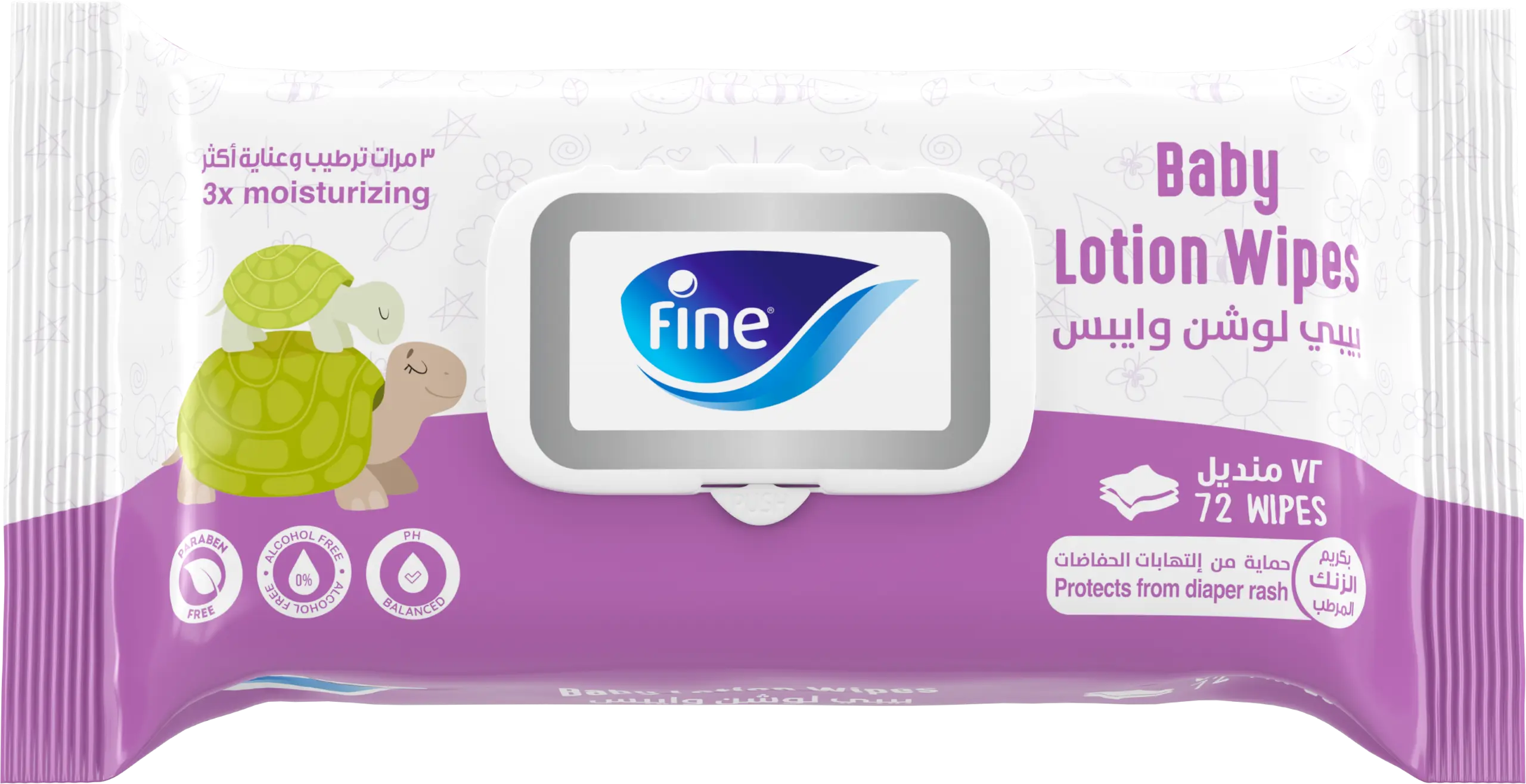 Fine Baby Lotion Wipes 72 wipes - view 1