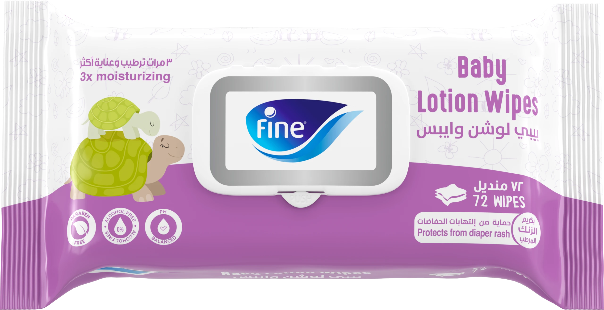 Fine Baby Lotion Wipes 72 wipes