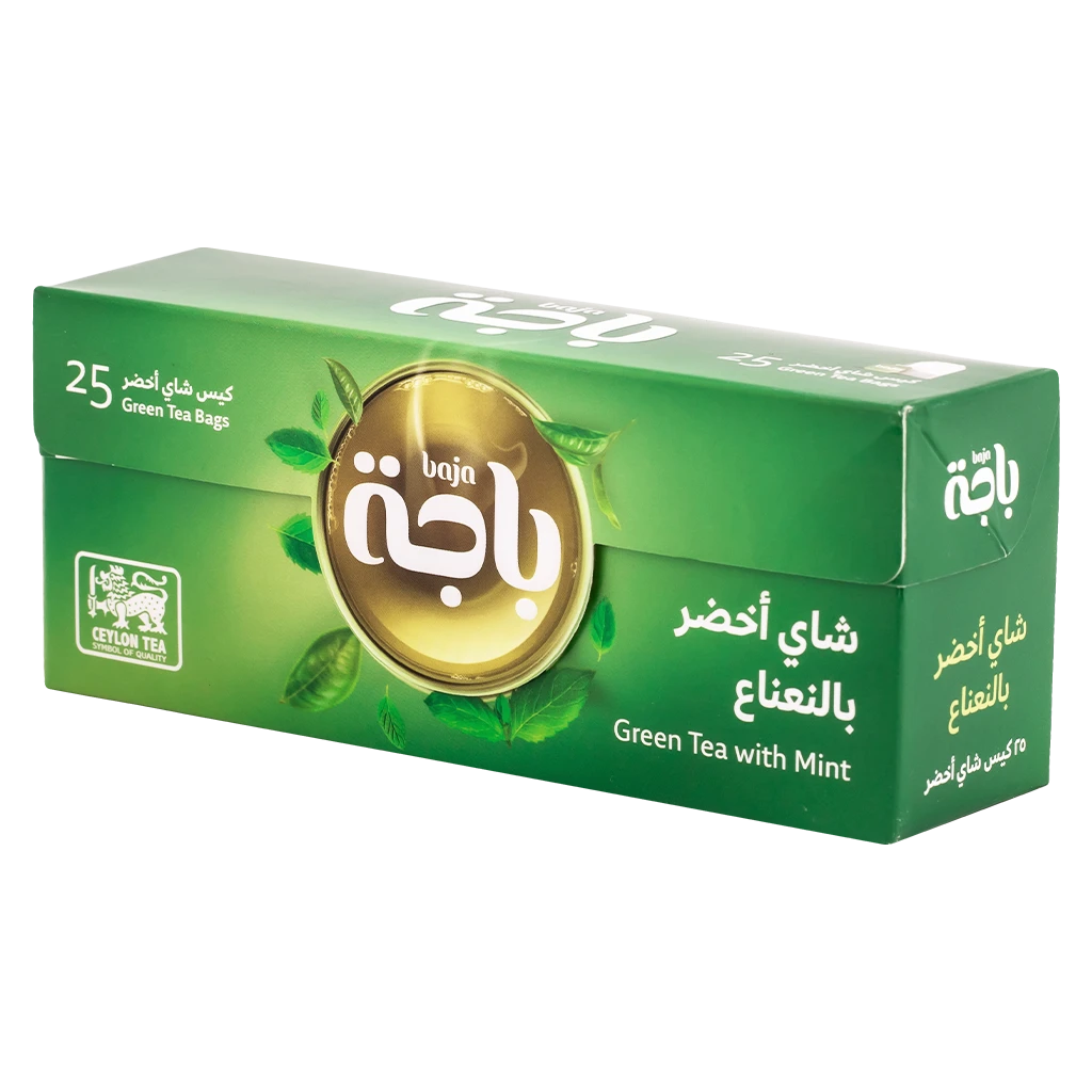 باجة شاي اخضر بالنعناع 25 فتلة