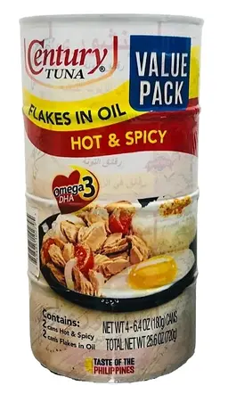 Century Tuna Flakes Hot And Spicy Flakes In Oil 180GmX4