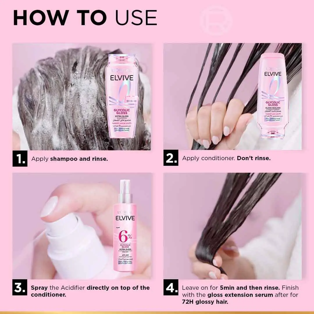L'Oreal Paris Elvive Glycolic Gloss Shampoo 400 ml - view 10