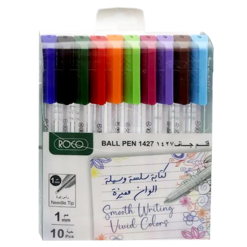 Roco Dry Ink Pen Assorted  Color 1 mm  10 Pens