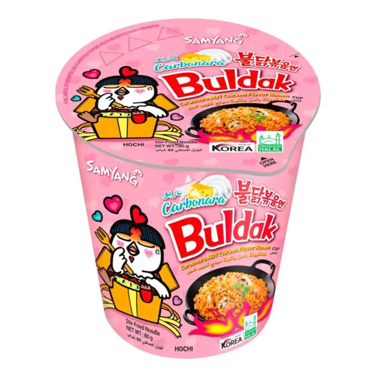 Samyang Noodles Buldak Ramen Hot Chicken Carbonara Flavor Cup 80 gm  - view 1