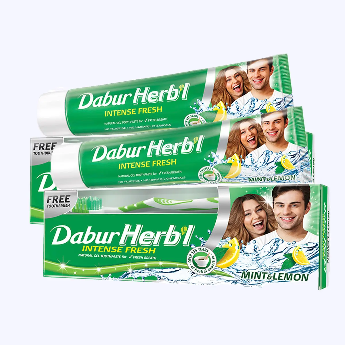 Dabur Herbal Toothpaste Mint & Lemon + Toothbrush 150 gm - view 6