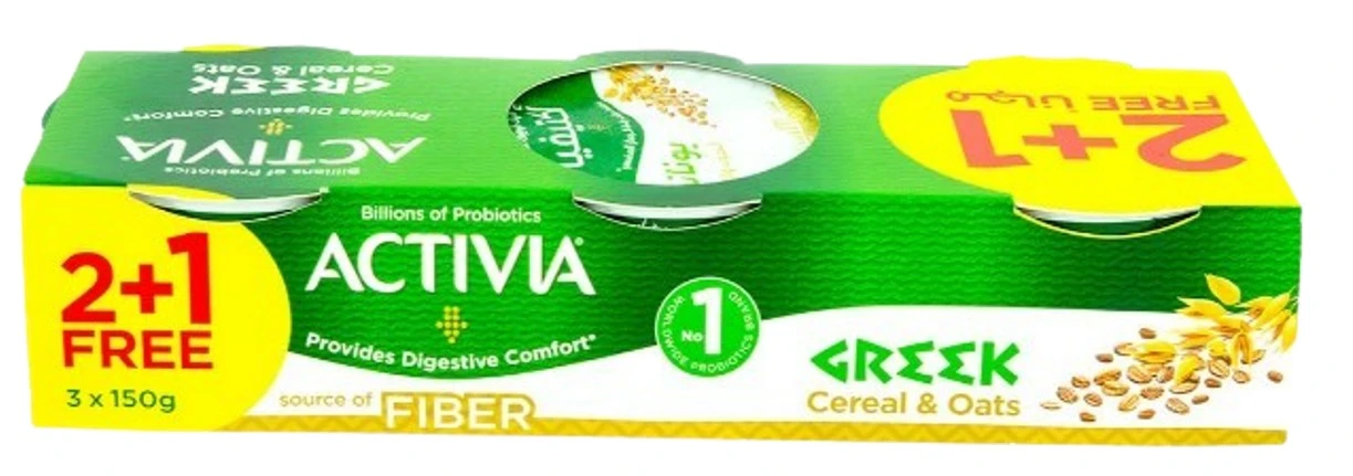 Activia Greek Yoghurt Cereal & Oats 150 Gm 2+1