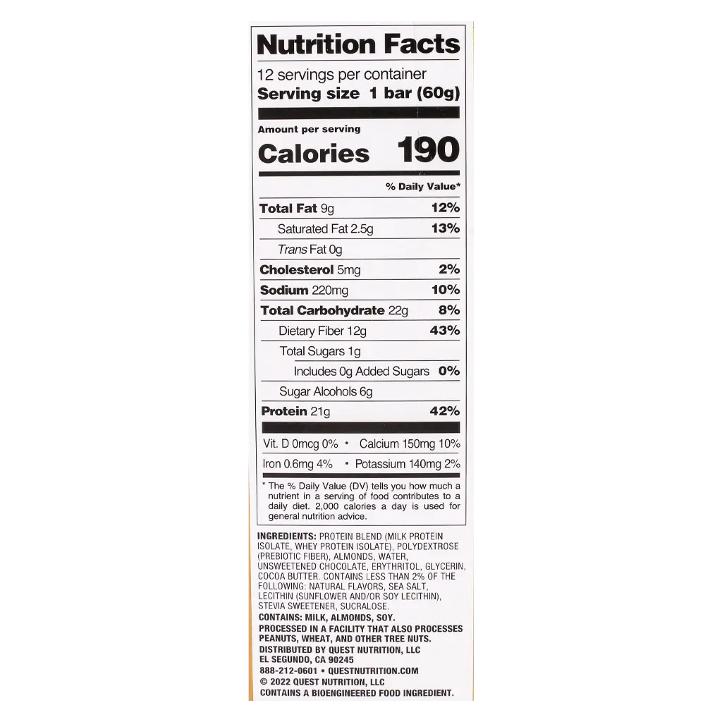 Quest Nutrition Protein Bars Chocolate Chip Cookie Dough 60 gm - view 2