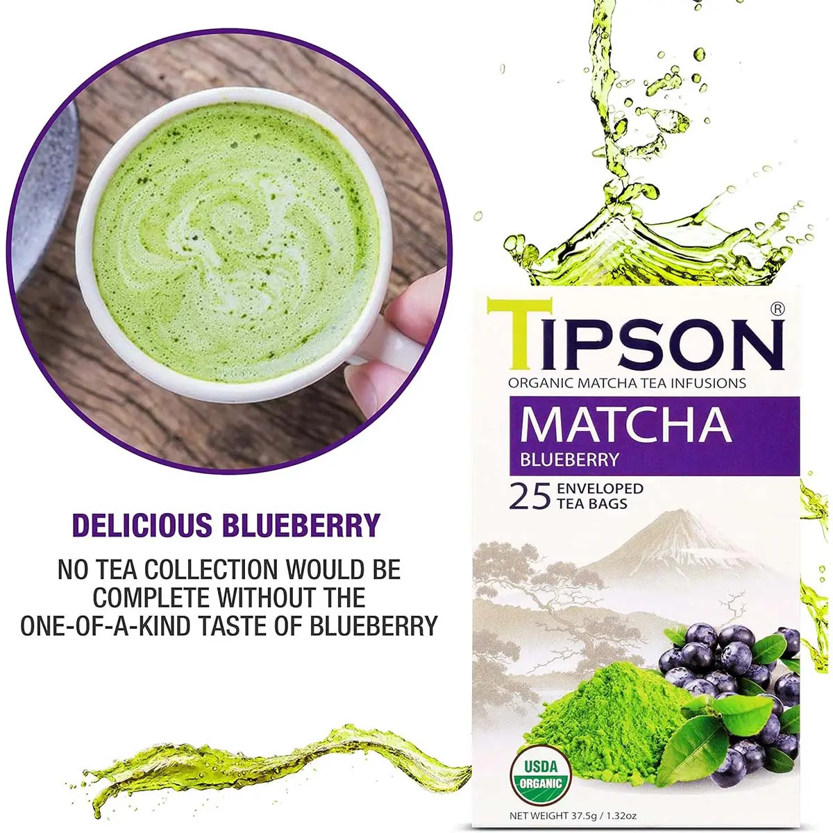 Tipson  Matcha Blueberry Tea 25 tea bag - view 8