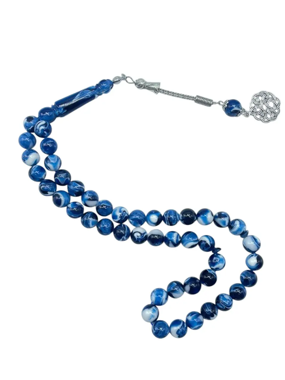 Bakelite Wavy Blue Rosary - view 2