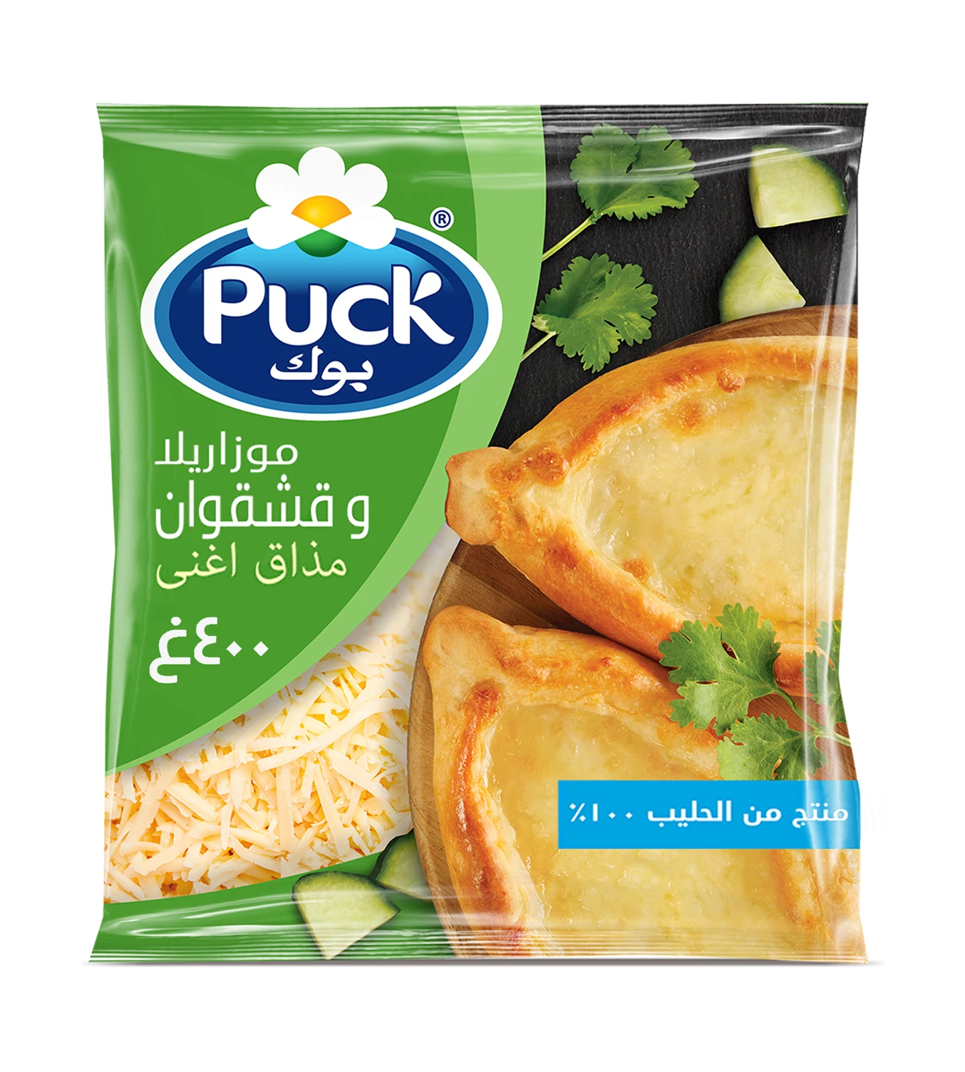 Puck Mozzarella and Kashkaval Shredded Cheese 400 gm