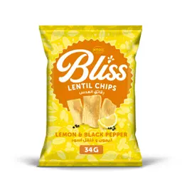 Kitco Bliss Lentl Chips Lemon And Black Pepper 34 gm
