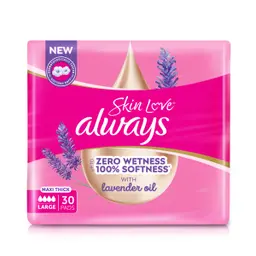 Always Skin Love Up To Zero Wetness 100% Softness Maxi Thick 30 Pads