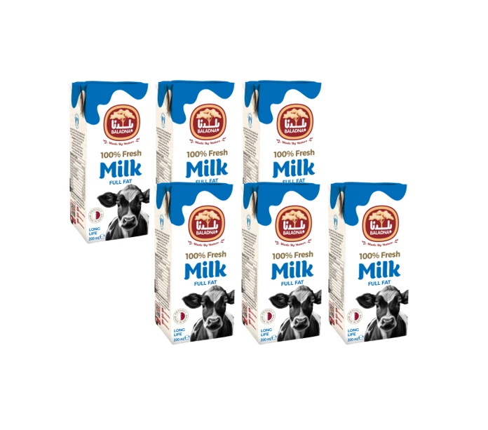 Baladna Milk Long Life Full Fat 6 pcs 200 ml