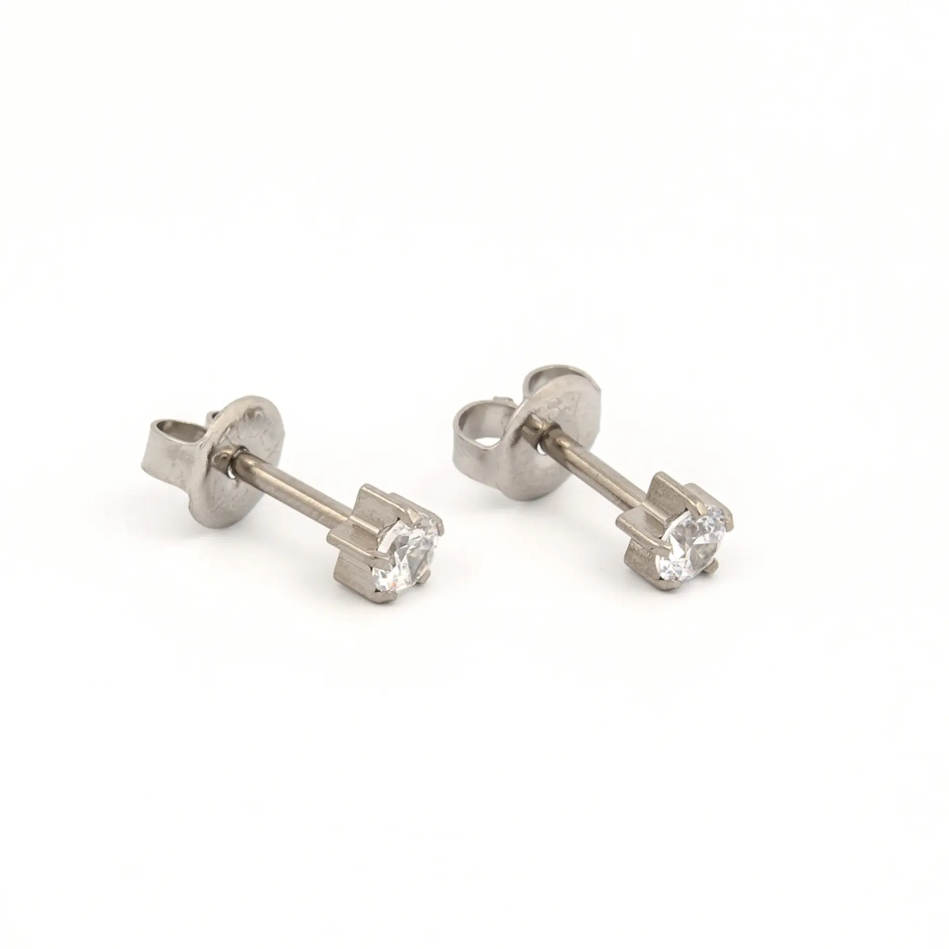 Studex Regular Cubic Zirconia Stainless Steel- Earrings For Sensitive Ears - view 2