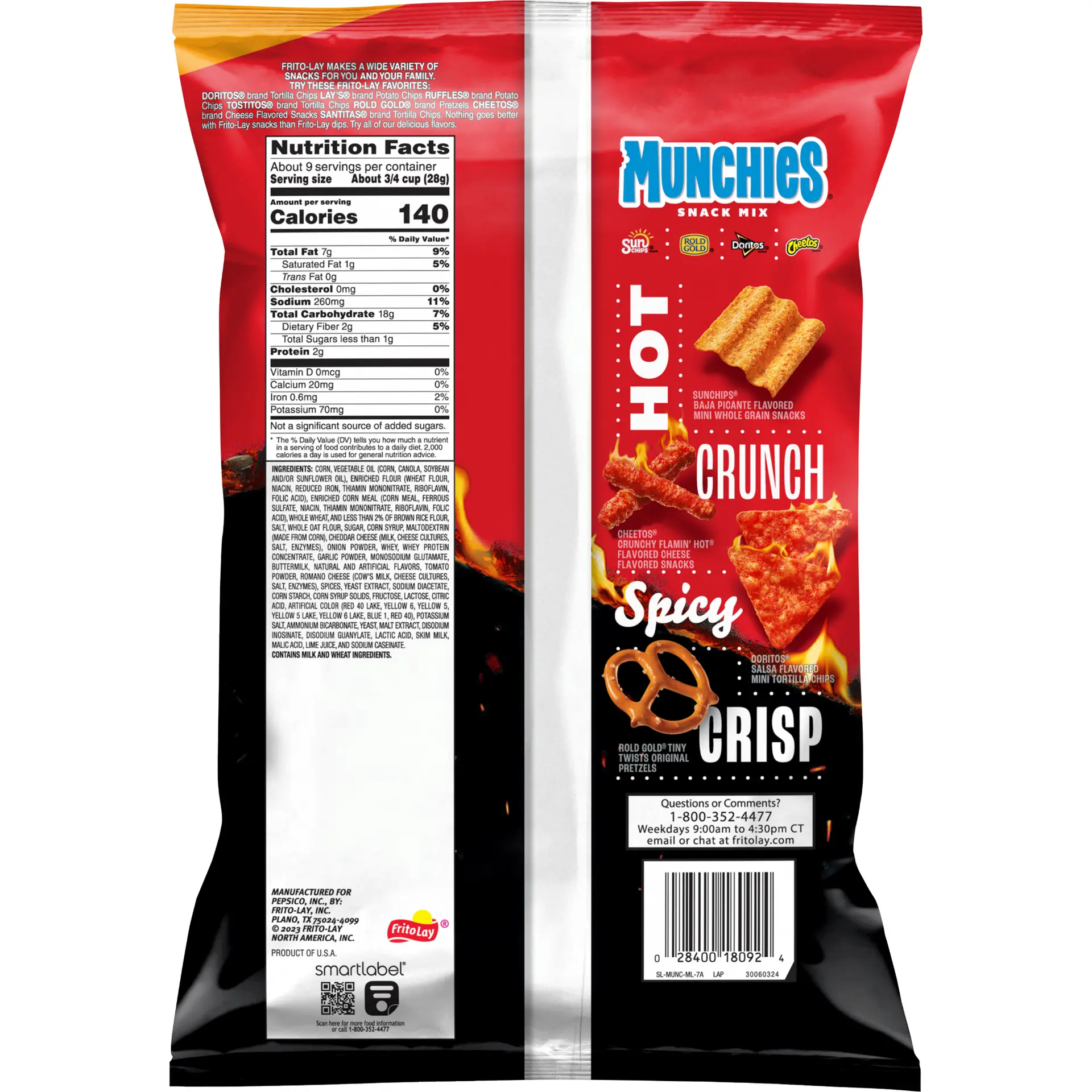 Fritolay Munchies Flamin Hot Snack Mix Emported 262.2 gm - view 2
