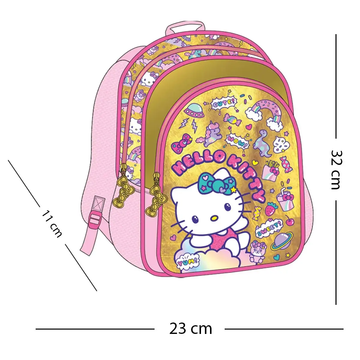 Hello Kitty Backpack  Gold 13 inch - view 4