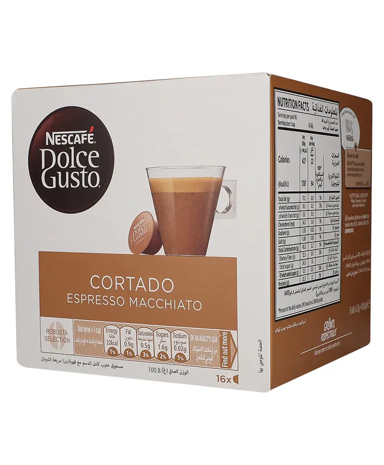 Nescafe Dolce Gusto Cortado Espresso Macchiato Coffee 16 Capsules - view 2