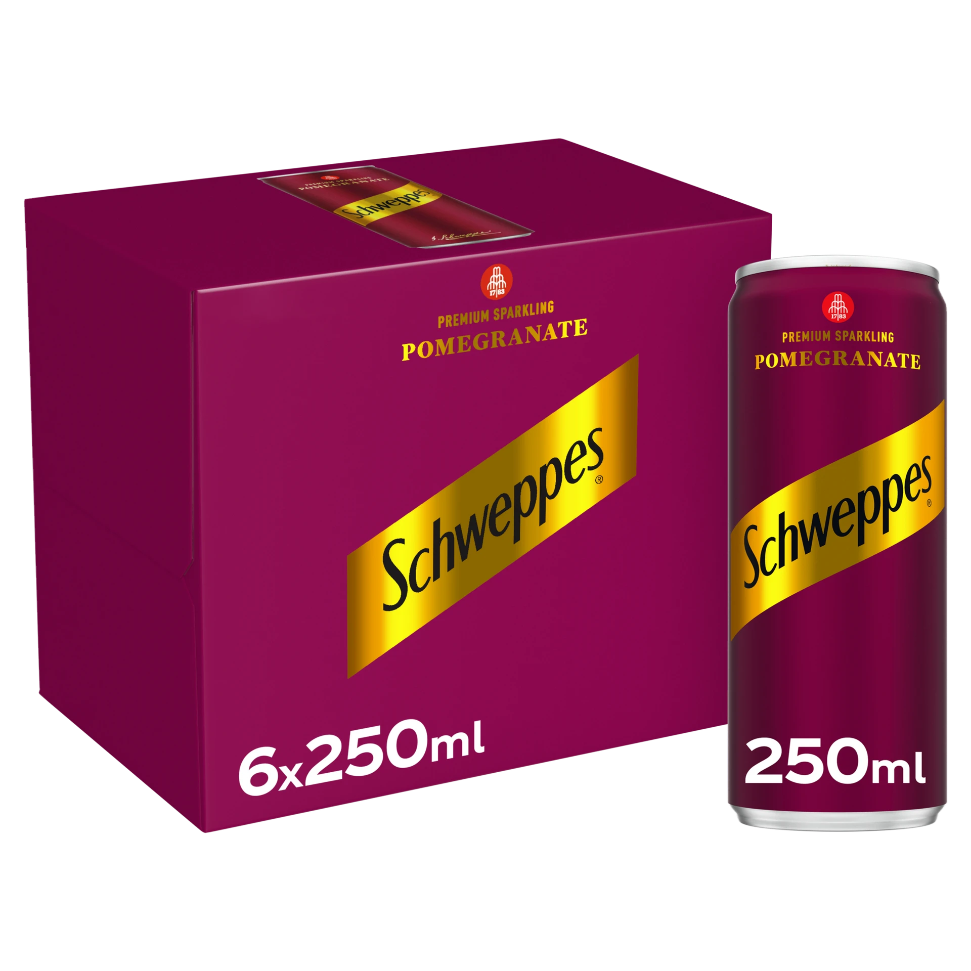 Schweppes Pomegranate Can 250ml  Pack Of 6