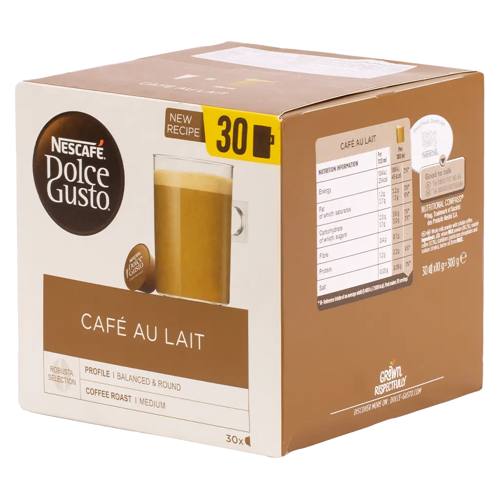 Nescafe Dolce Gusto Cafe Au Lait Xl 30 Pods - view 1